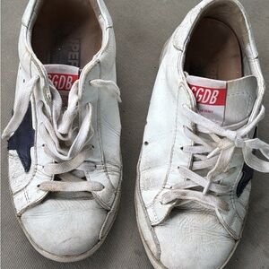 Golden Goose White and navy Sneakers